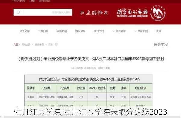 牡丹江医学院,牡丹江医学院录取分数线2023