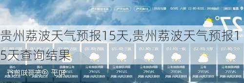 贵州荔波天气预报15天,贵州荔波天气预报15天查询结果