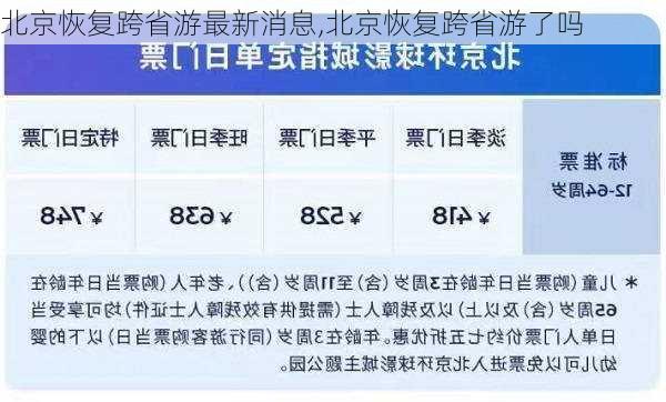 北京恢复跨省游最新消息,北京恢复跨省游了吗