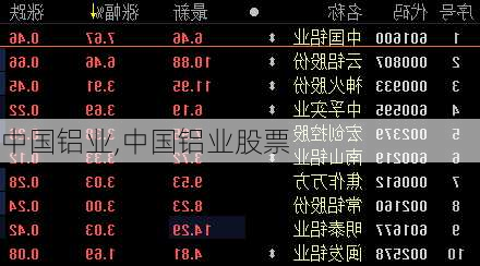 中国铝业,中国铝业股票