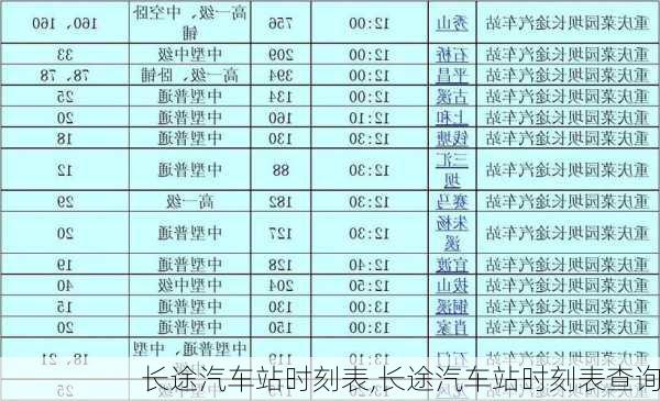 长途汽车站时刻表,长途汽车站时刻表查询