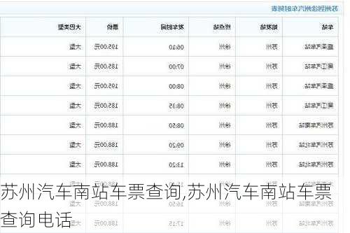 苏州汽车南站车票查询,苏州汽车南站车票查询电话