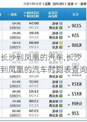 长沙到凤凰的汽车,长沙到凤凰的汽车时刻表查询