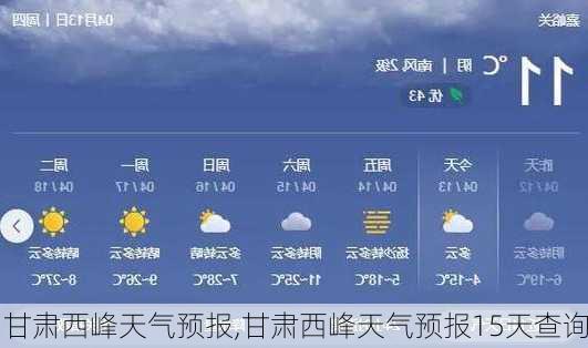 甘肃西峰天气预报,甘肃西峰天气预报15天查询