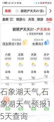 石象湖天气,石象湖天气预报15天查询