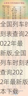 全国列车时刻表查询2022年最新版,全国列车时刻表查询2022年最新版本下载