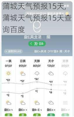 蒲城天气预报15天,蒲城天气预报15天查询百度