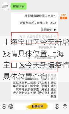 上海宝山区今天新增疫情具体位置,上海宝山区今天新增疫情具体位置查询