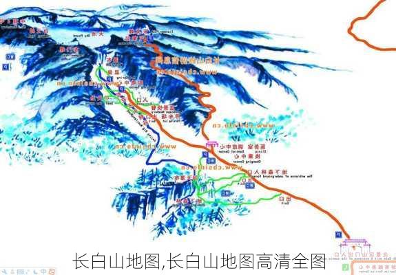 长白山地图,长白山地图高清全图