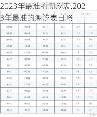 2023年最准的潮汐表,2023年最准的潮汐表日照