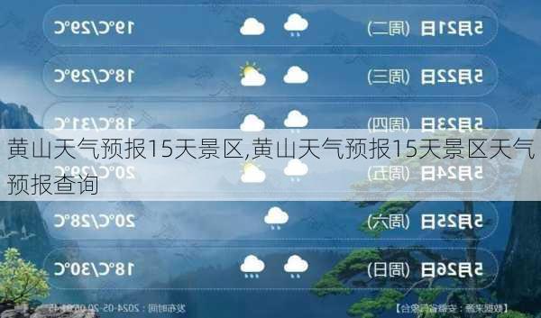 黄山天气预报15天景区,黄山天气预报15天景区天气预报查询