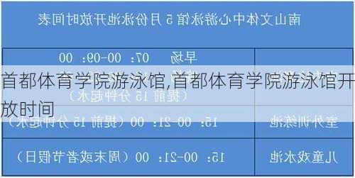 首都体育学院游泳馆,首都体育学院游泳馆开放时间