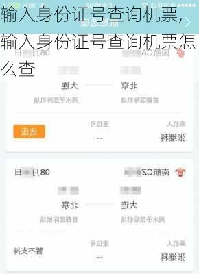 输入身份证号查询机票,输入身份证号查询机票怎么查