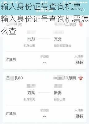 输入身份证号查询机票,输入身份证号查询机票怎么查