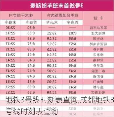 地铁3号线时刻表查询,成都地铁3号线时刻表查询