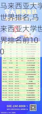 马来西亚大学世界排名,马来西亚大学世界排名前100