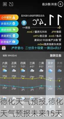 德化天气预报,德化天气预报未来15天