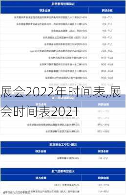 展会2022年时间表,展会时间表2021