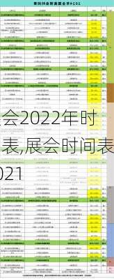 展会2022年时间表,展会时间表2021