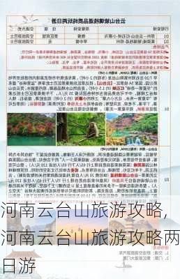 河南云台山旅游攻略,河南云台山旅游攻略两日游