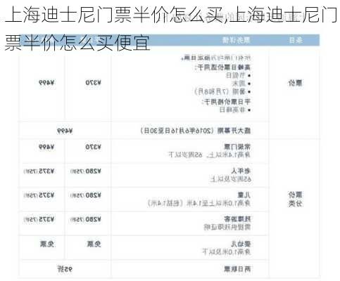 上海迪士尼门票半价怎么买,上海迪士尼门票半价怎么买便宜