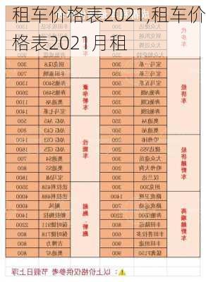 租车价格表2021,租车价格表2021月租