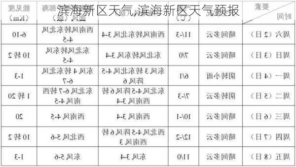 滨海新区天气,滨海新区天气预报