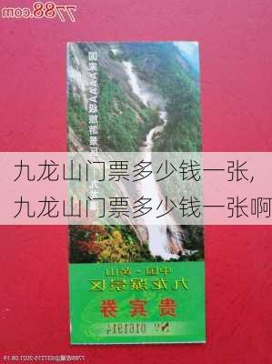 九龙山门票多少钱一张,九龙山门票多少钱一张啊