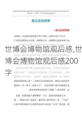 世博会博物馆观后感,世博会博物馆观后感200字