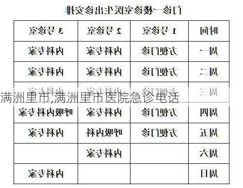 满洲里市,满洲里市医院急诊电话