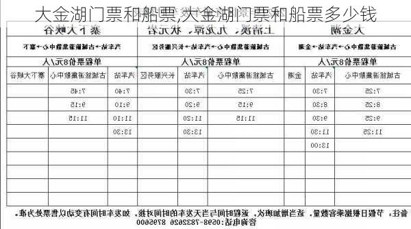 大金湖门票和船票,大金湖门票和船票多少钱