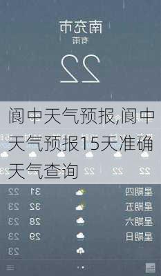 阆中天气预报,阆中天气预报15天准确天气查询