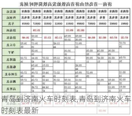 青岛到济南火车时刻表,青岛到济南火车时刻表最新