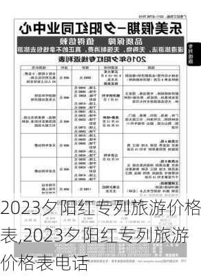 2023夕阳红专列旅游价格表,2023夕阳红专列旅游价格表电话