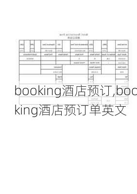 booking酒店预订,booking酒店预订单英文