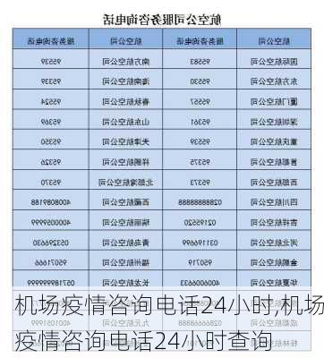 机场疫情咨询电话24小时,机场疫情咨询电话24小时查询