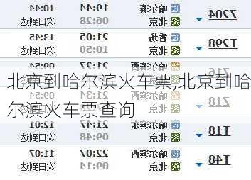 北京到哈尔滨火车票,北京到哈尔滨火车票查询