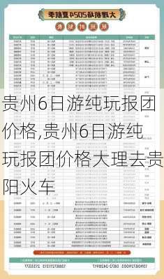 贵州6日游纯玩报团价格,贵州6日游纯玩报团价格大理去贵阳火车