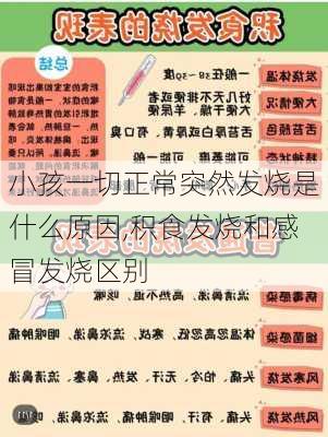 小孩一切正常突然发烧是什么原因,积食发烧和感冒发烧区别