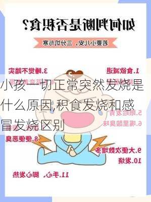 小孩一切正常突然发烧是什么原因,积食发烧和感冒发烧区别