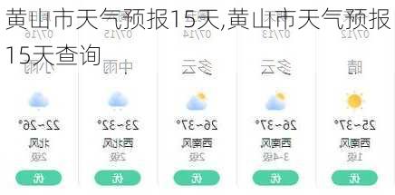 黄山市天气预报15天,黄山市天气预报15天查询