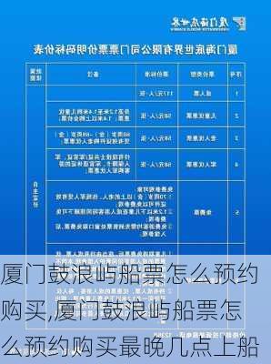 厦门鼓浪屿船票怎么预约购买,厦门鼓浪屿船票怎么预约购买最晚几点上船