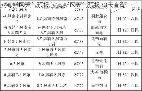 滨海新区天气预报,滨海新区天气预报30天查询