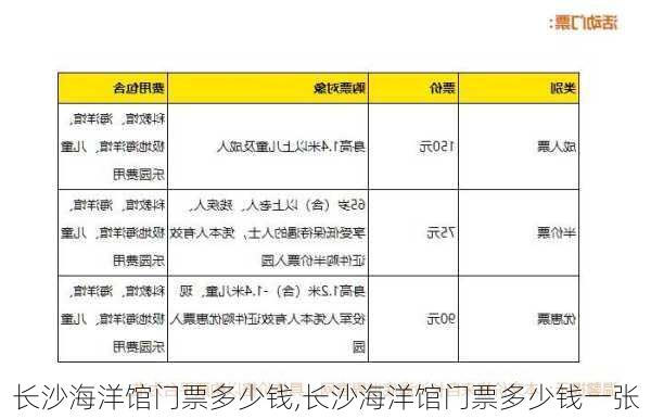 长沙海洋馆门票多少钱,长沙海洋馆门票多少钱一张