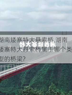 湖南矮寨特大悬索桥,湖南矮寨特大悬索桥属于哪个类型的桥梁?