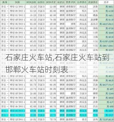 石家庄火车站,石家庄火车站到邯郸火车站时刻表