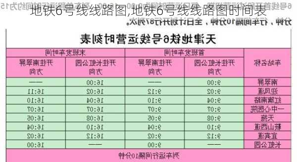 地铁6号线线路图,地铁6号线线路图时间表