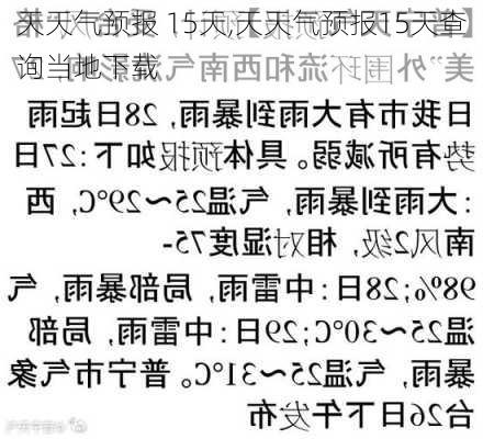 天天气预报 15天,天天气预报15天查询当地下载