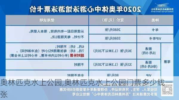 奥林匹克水上公园,奥林匹克水上公园门票多少钱一张