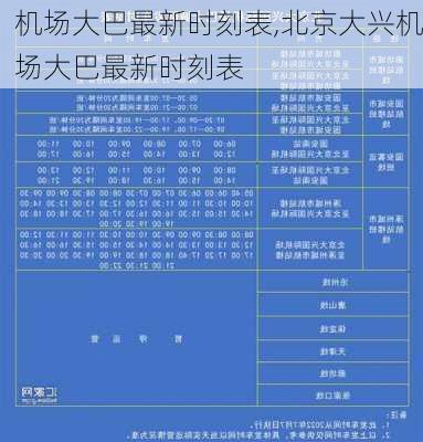 机场大巴最新时刻表,北京大兴机场大巴最新时刻表